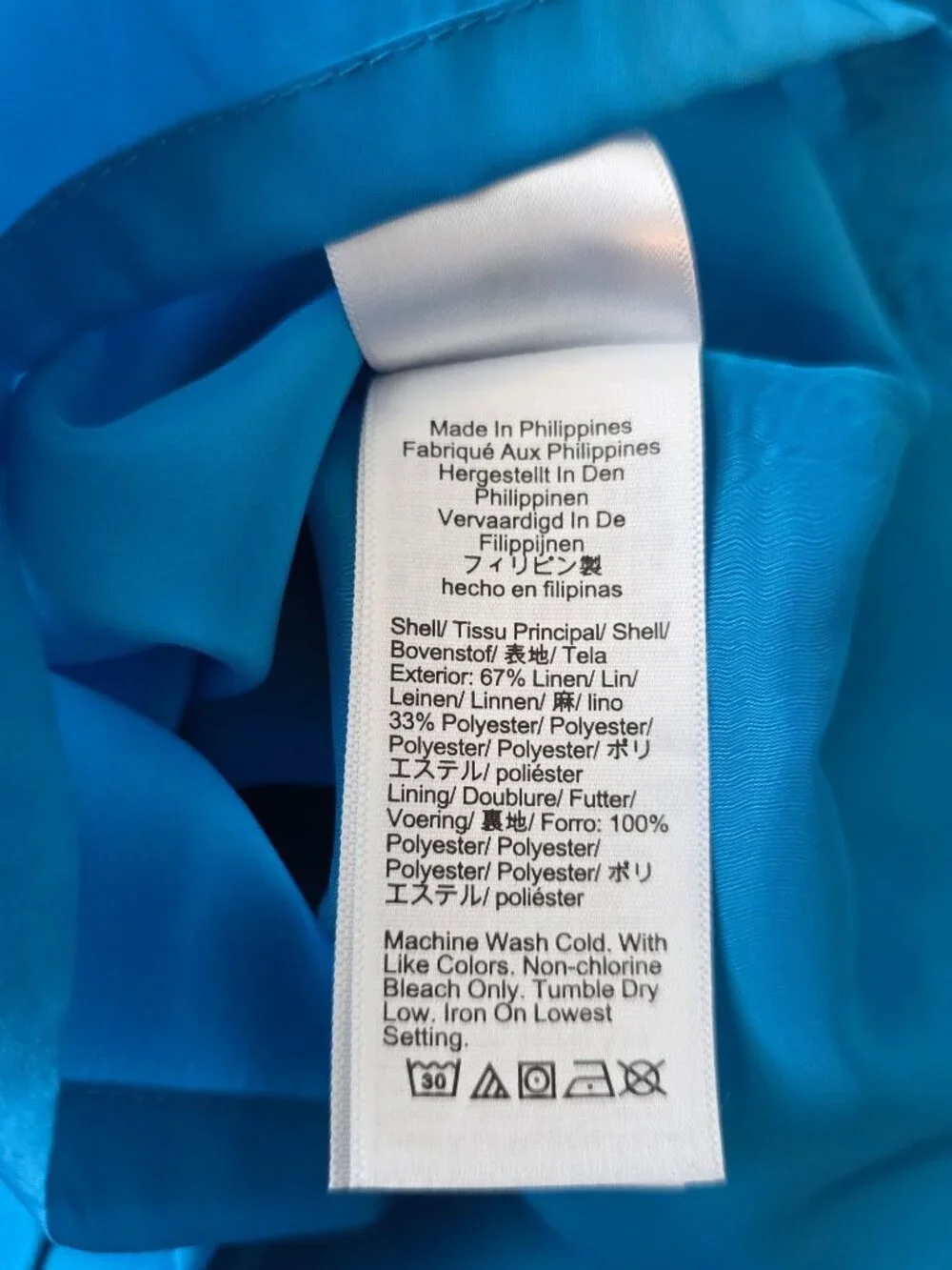 J.CREW Resume Turquoise Scoopneck Dress In Stretch Linen Blend Sz 4 - Picture 8 of 9
